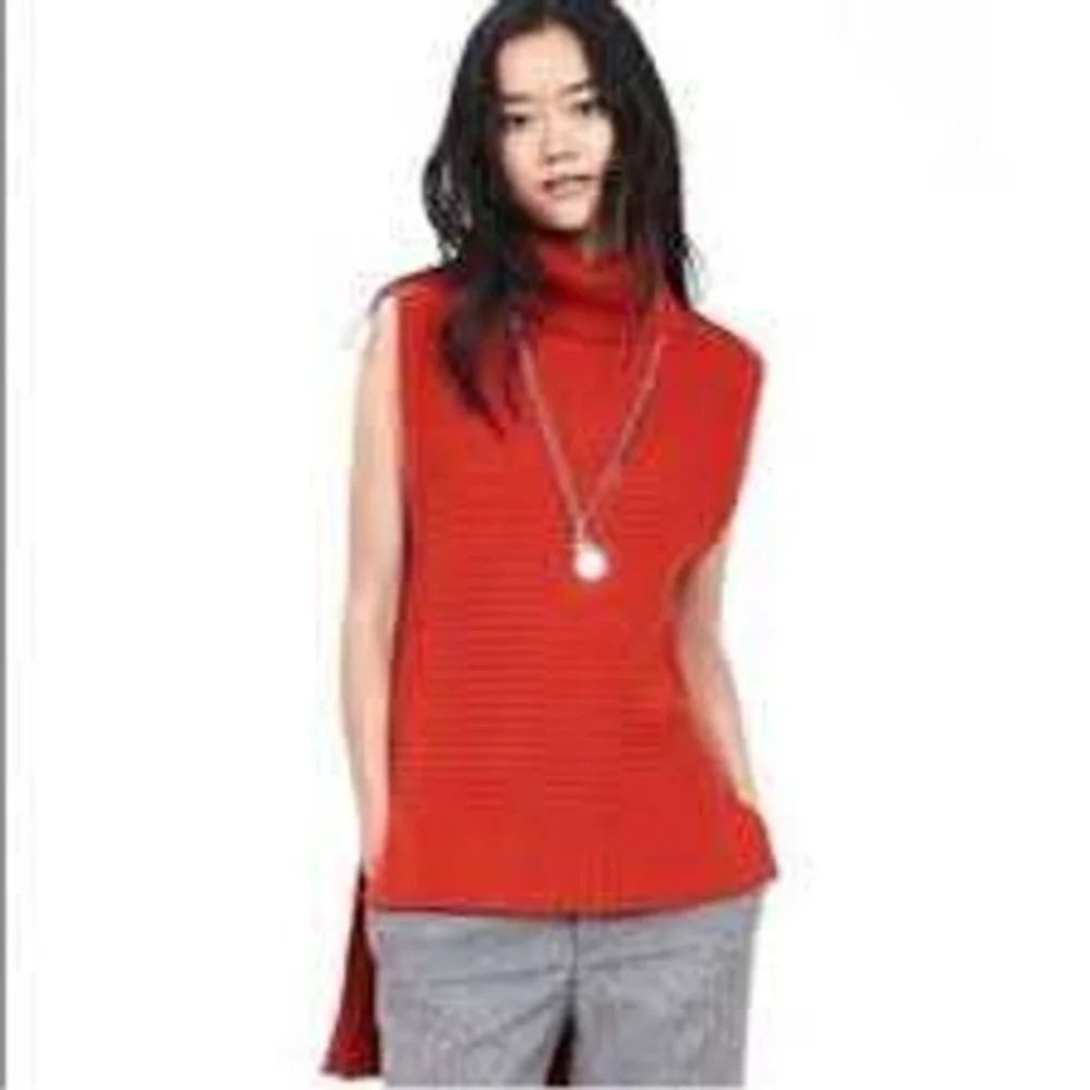 Banana Republic Sleeveless Cowl Neck Knit Sweater Burnt‎ Orange Tank Top size